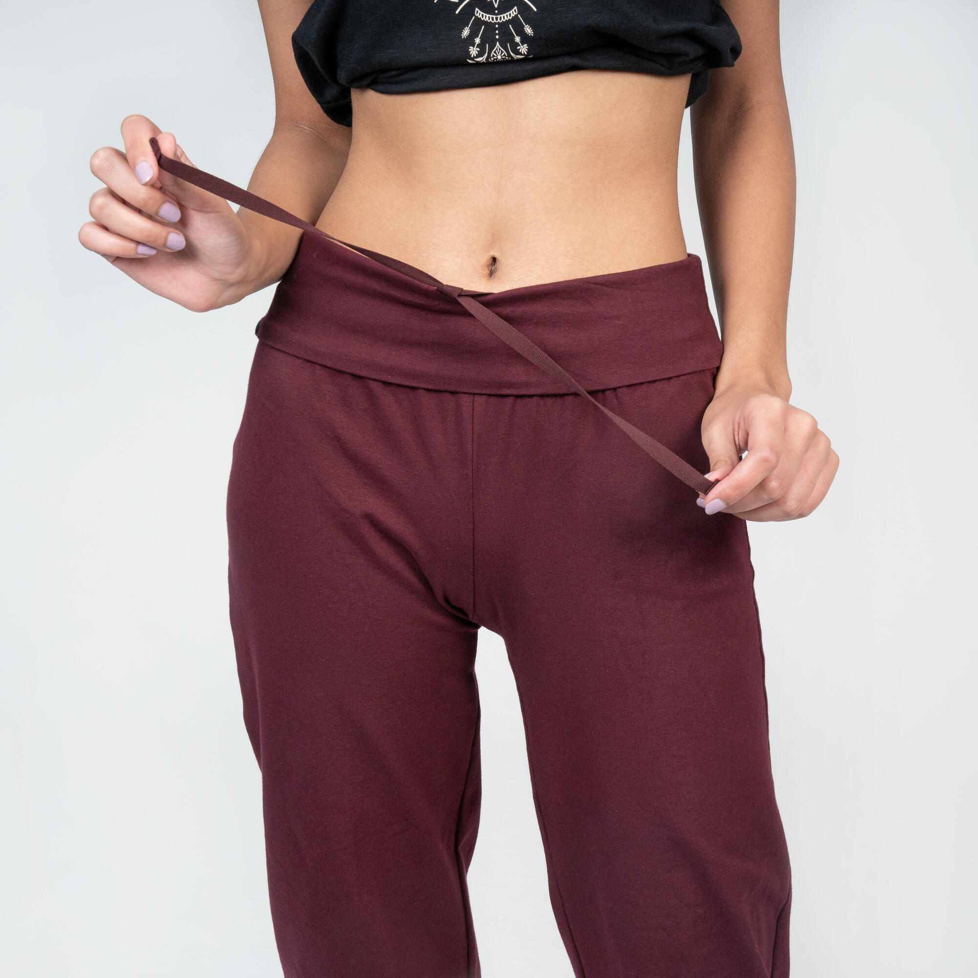 Pantalones Pirata comfort Yoga Embarazada Ecofriendly Burdeos 3/5
