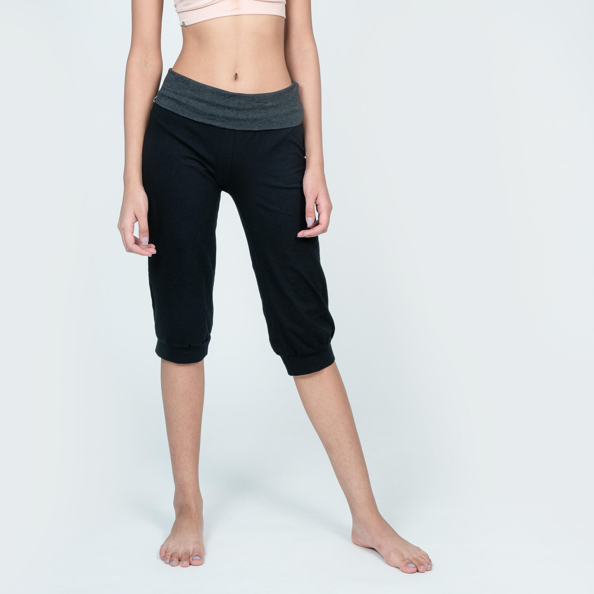 Yoga Shorts  BlackMottled Grey  Yoga Pants for Women  Decathlon