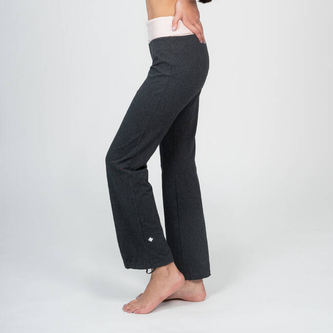 Women Yoga Pants Organic Cotton - Grey/Pink