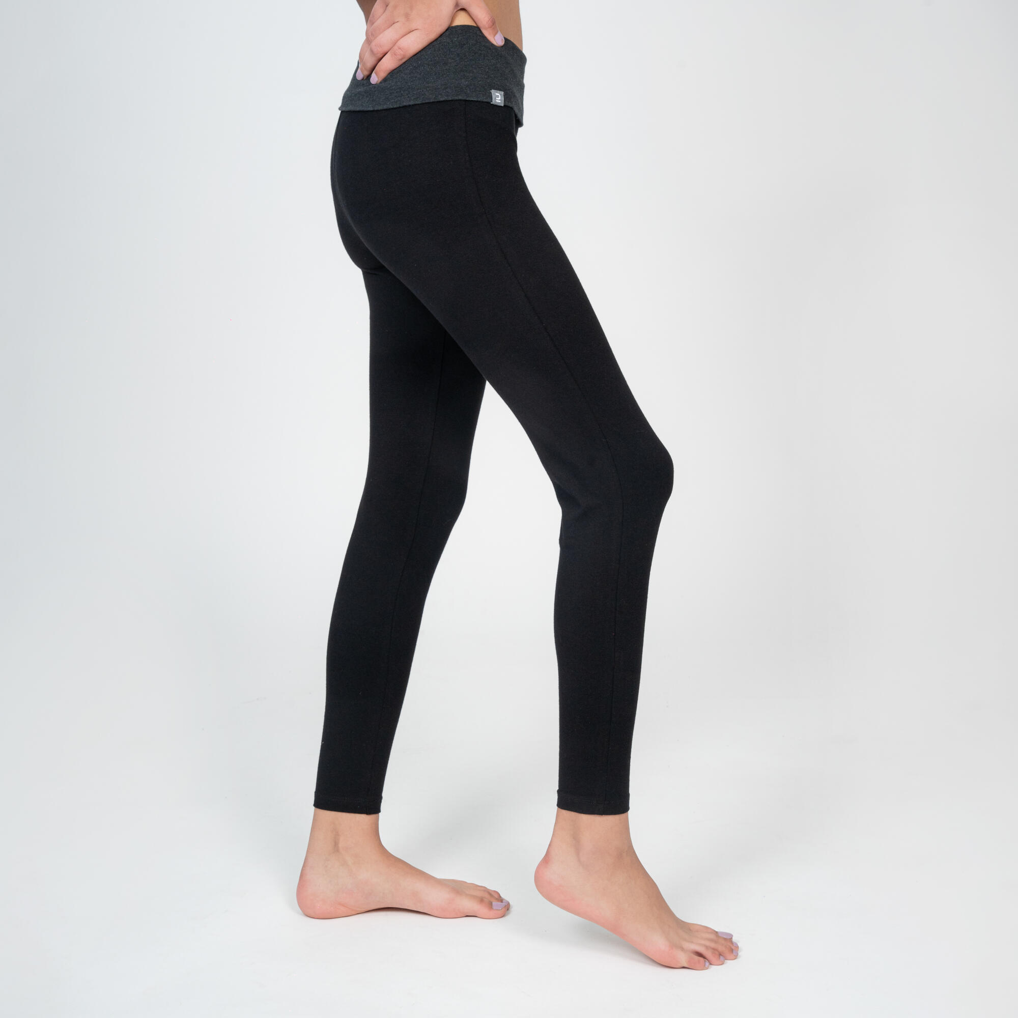 Women's Cotton Yoga Leggings - Black/Grey 8/28