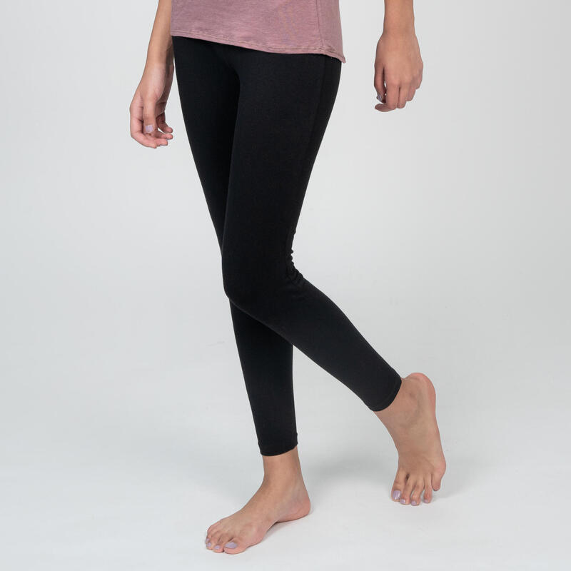 Leggings donna yoga cotone bio nero-grigio