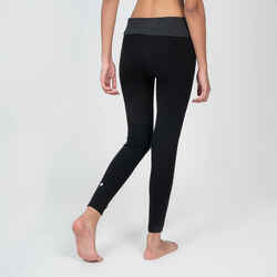 LEGGING COTON YOGA FEMME  NOIR / GRIS