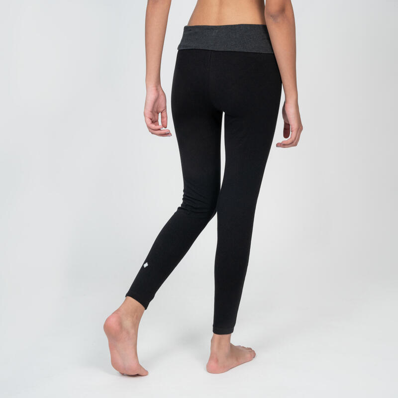 LEGGINGS DE YOGA SUAVE EM ALGODÃO MULHER/CINZENTO KIMJALY - Decathlon