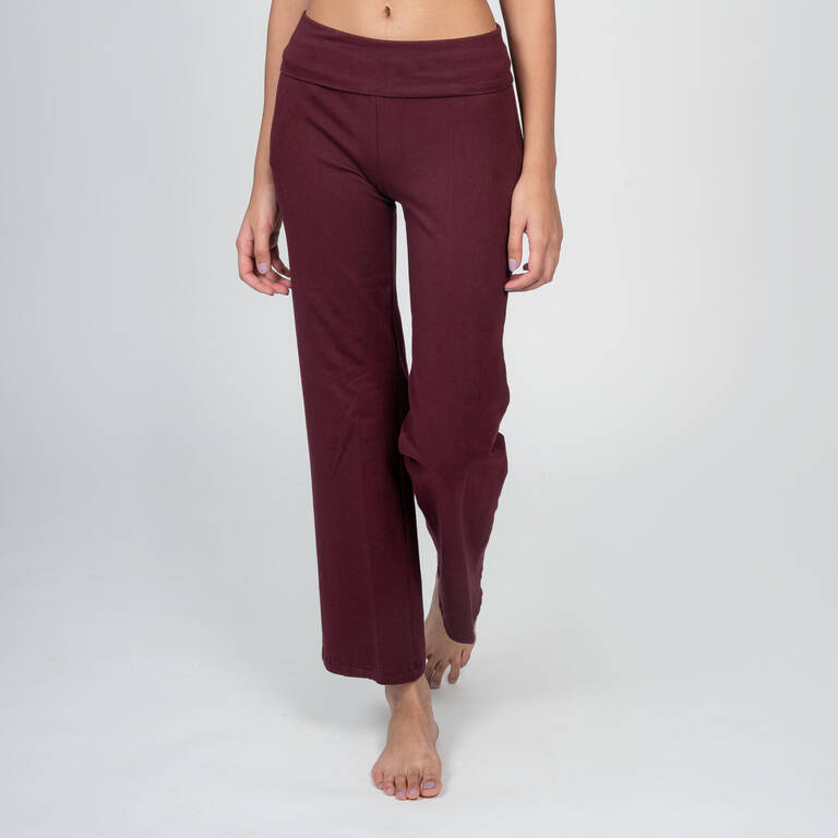 Women Yoga Pants Organic Cotton - Burgundy