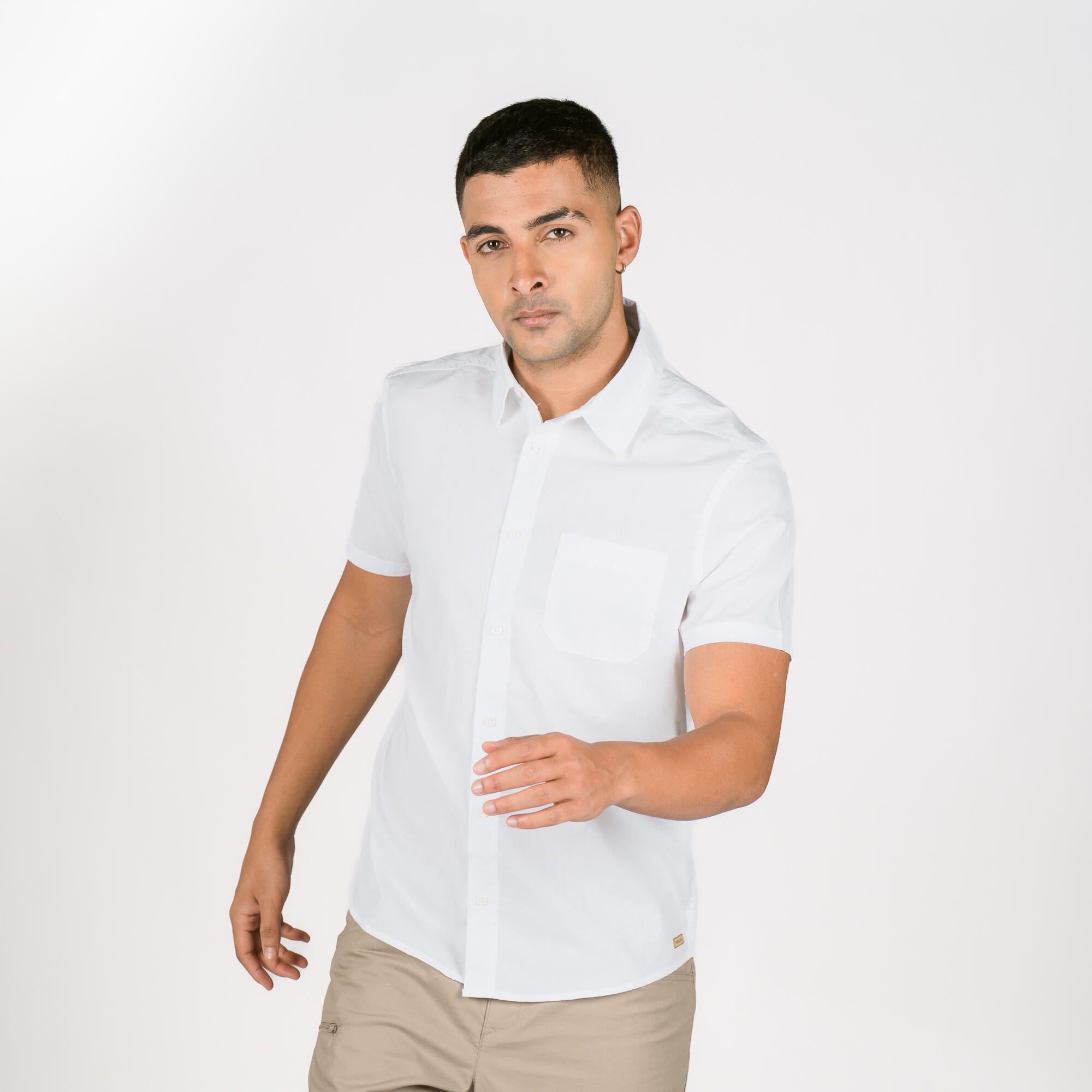 Relaxed Fit Crochet-look polo shirt - Cream - Men | H&M SG