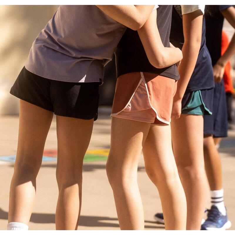 Calções 2 em 1 de Ginástica Menina Terracota