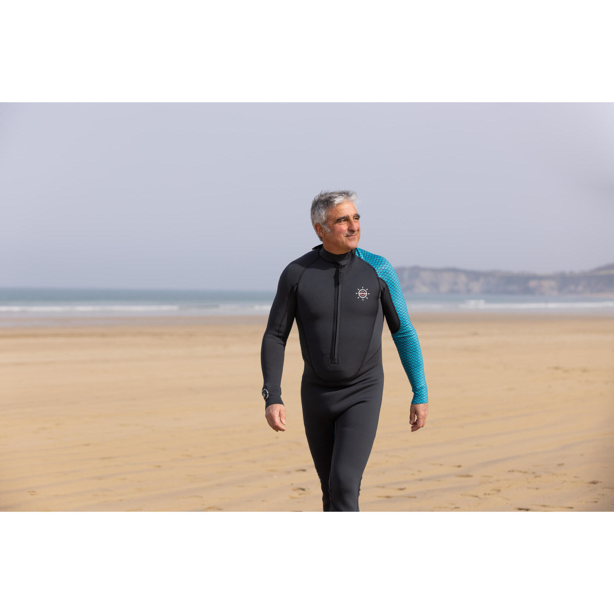 MEN'S 3/2 NEOPRENE RIBBED WETSUIT BLACK