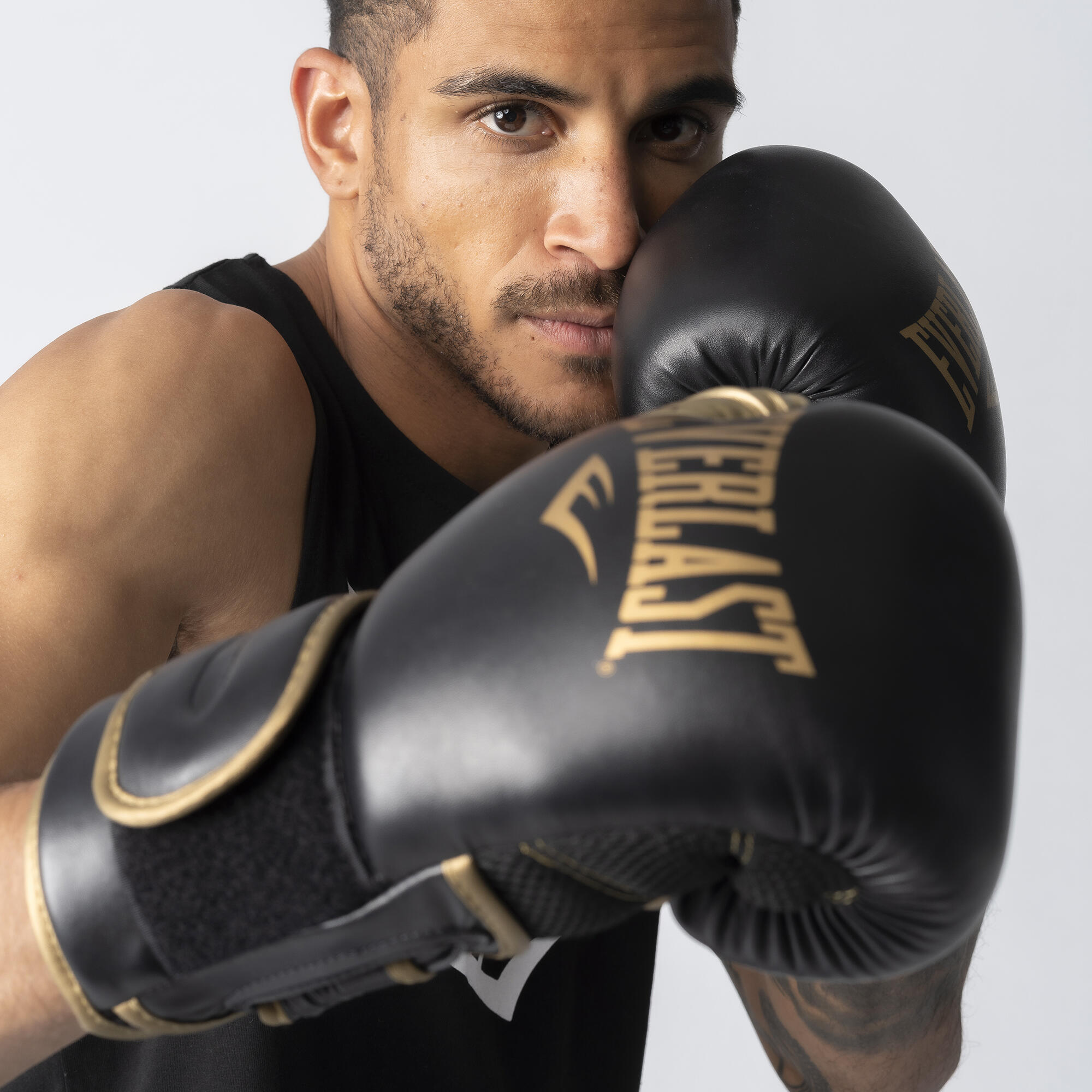 Everlast - Gants De Boxe Everlast Powerlock Noir/or 2024 - Gants De Boxe - Sports De Combats - Jaune-noir - 16oz - Decathlon
