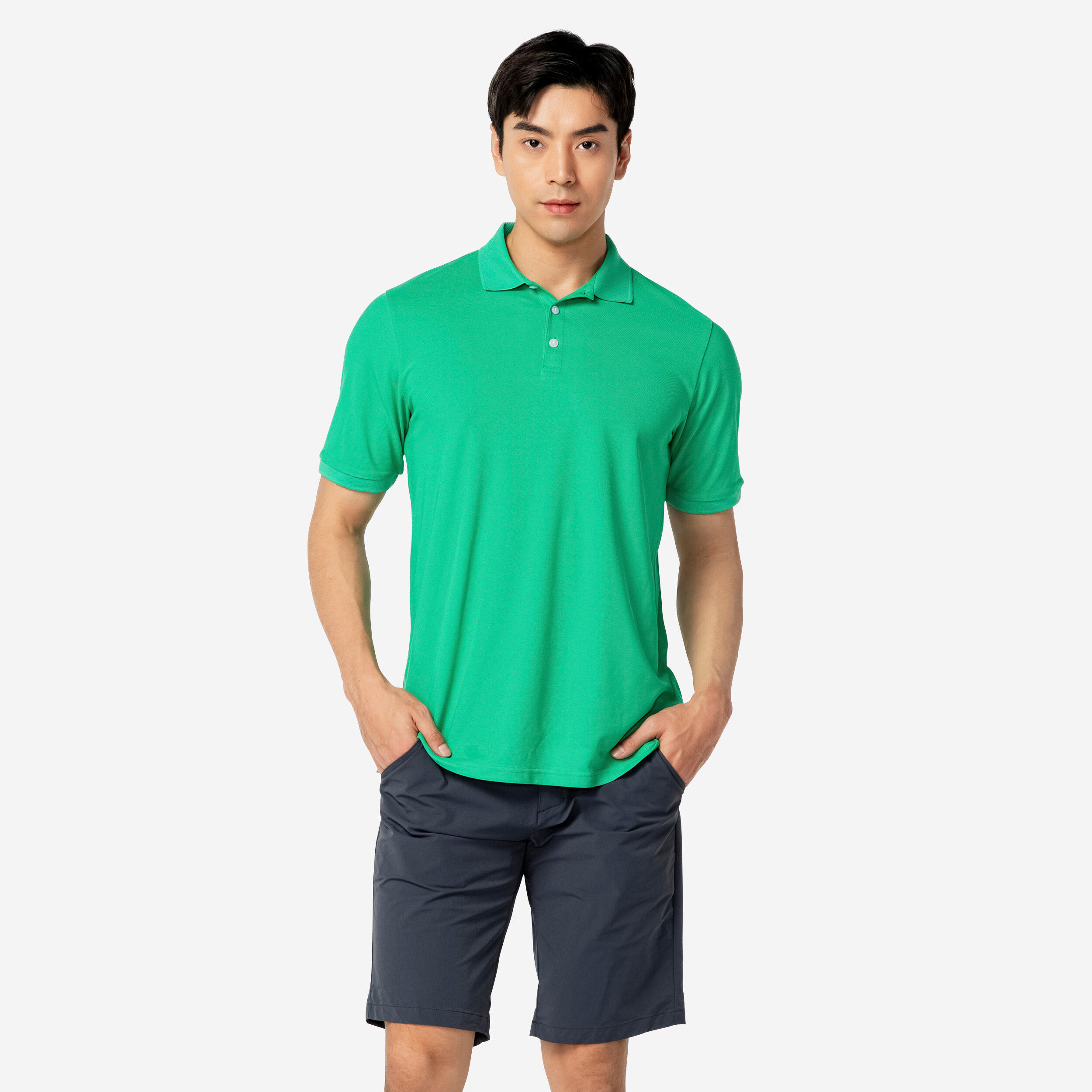 Men's short-sleeved golf polo - WW500 green