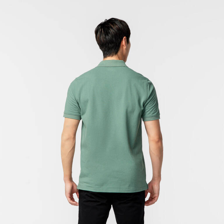 Men's golf cotton short-sleeved polo shirt - MW500 Green