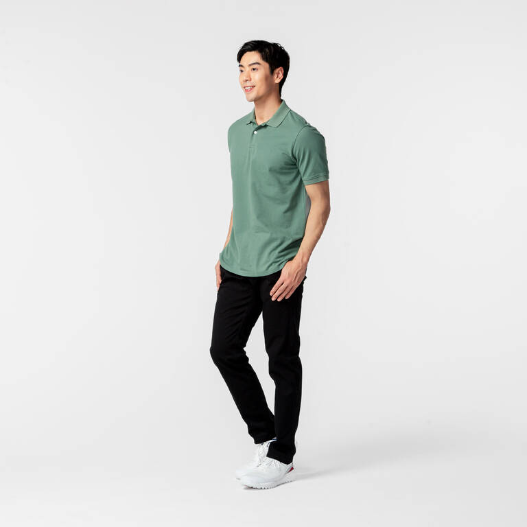 Men's golf cotton short-sleeved polo shirt - MW500 Green