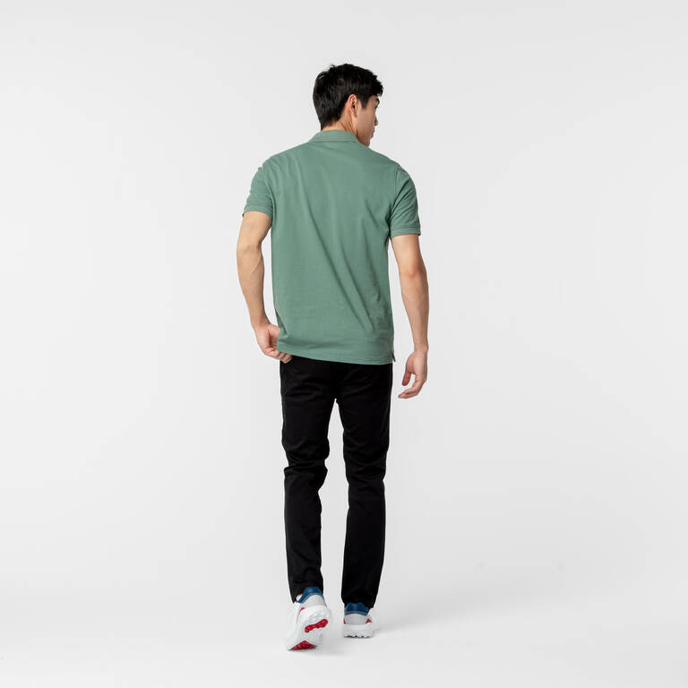 Men's golf cotton short-sleeved polo shirt - MW500 Green