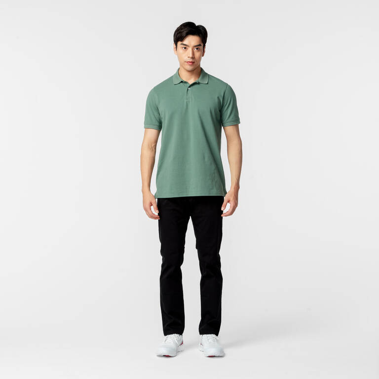 Men's golf cotton short-sleeved polo shirt - MW500 Green