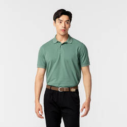 Men's golf cotton short-sleeved polo shirt - MW500 Green