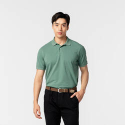 Men's golf cotton short-sleeved polo shirt - MW500 Green