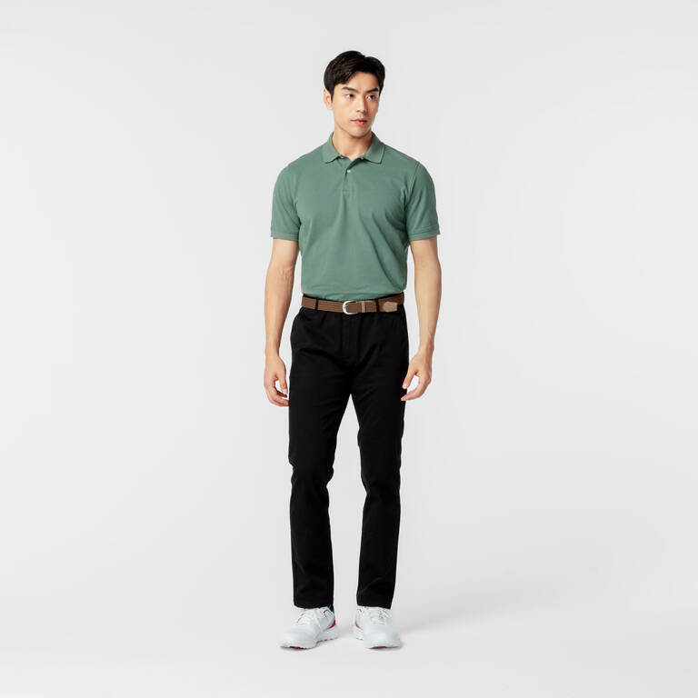 Men's golf cotton short-sleeved polo shirt - MW500 Green