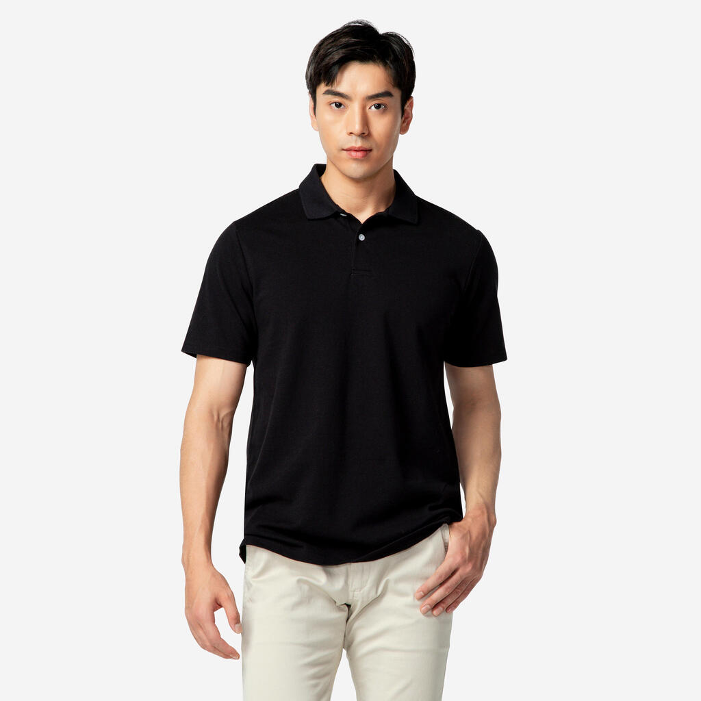Men’s golf cotton short-sleeved polo shirt - MW500 Light grey