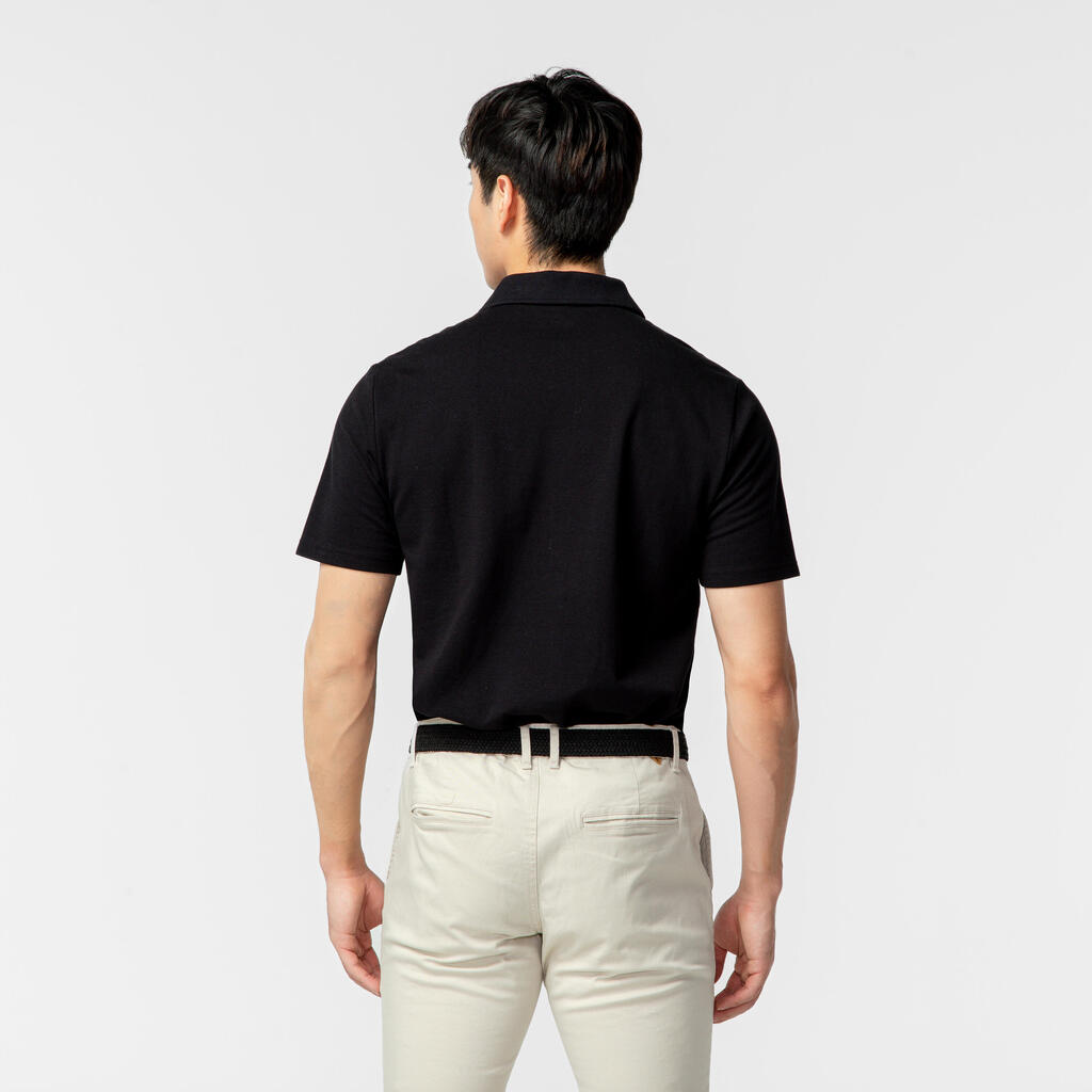 Men’s golf cotton short-sleeved polo shirt - MW500 Light grey