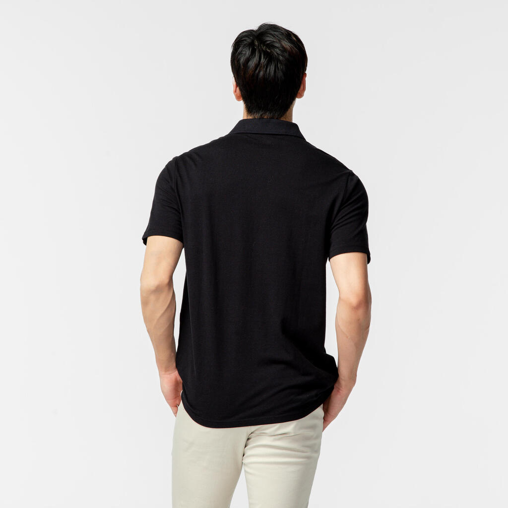 Men’s golf cotton short-sleeved polo shirt - MW500 Light grey