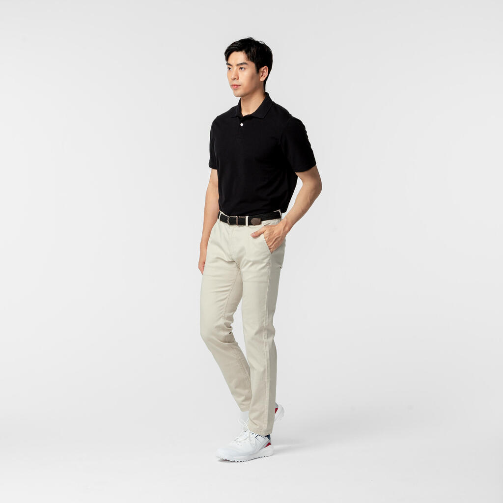 Men’s golf cotton short-sleeved polo shirt - MW500 Light grey
