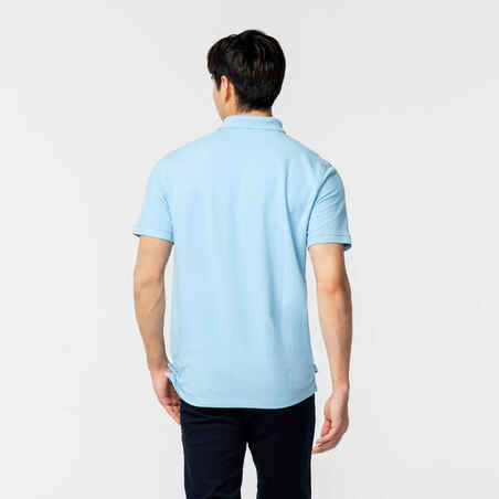 Men's golf cotton short-sleeved polo shirt - MW500 Sky blue