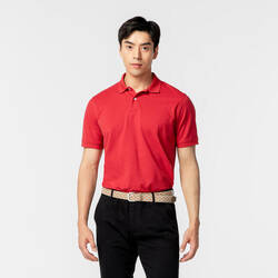 Men's golf cotton short-sleeved polo shirt - MW500 Dark red