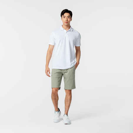 Men’s golf cotton short-sleeved polo shirt - MW500 White