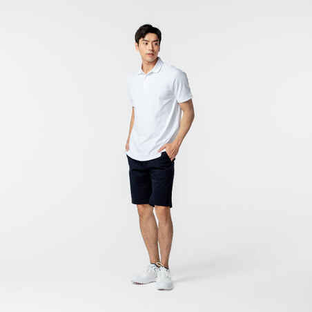 Men’s golf cotton short-sleeved polo shirt - MW500 White