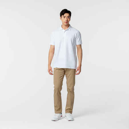 Men’s golf cotton short-sleeved polo shirt - MW500 White