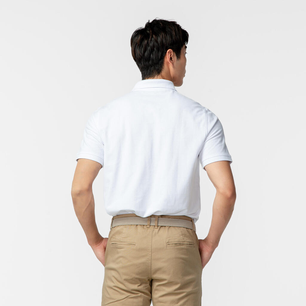 Golf cotton short sleeve polo shirt beige