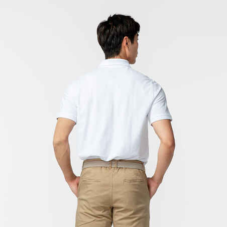 Men’s golf cotton short-sleeved polo shirt - MW500 White