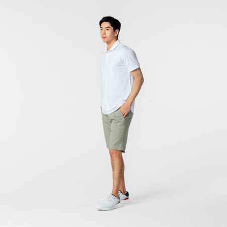 Men's golf cotton short-sleeved polo shirt - MW500 White