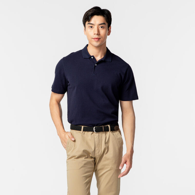 男款高爾夫短袖 Polo 衫 MW100－軍藍色