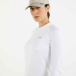 Women's Long-sleeved Anti-UV T-shirt 500 White