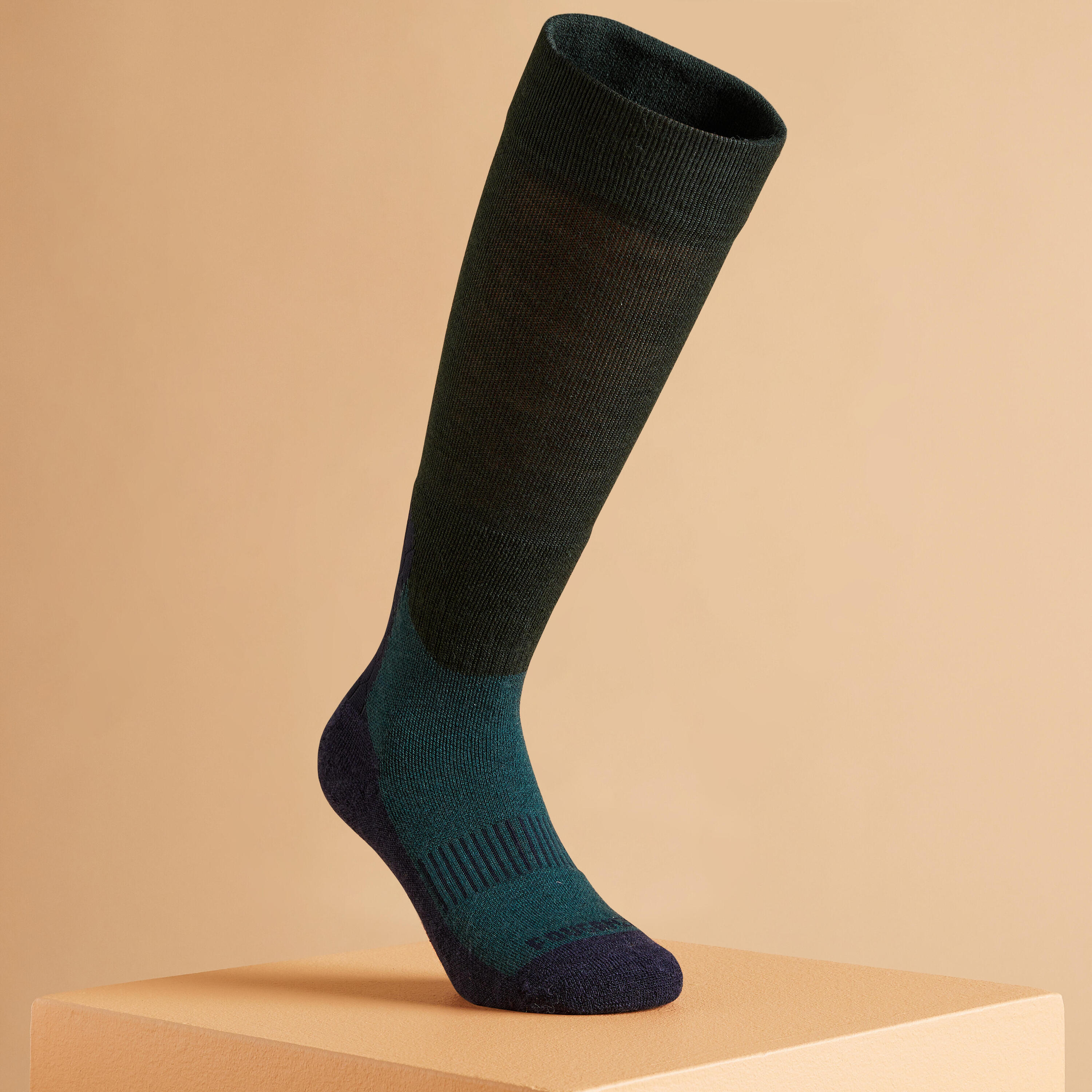 FOUGANZA Adult Horse Riding Socks 500 Warm - Blue/Green