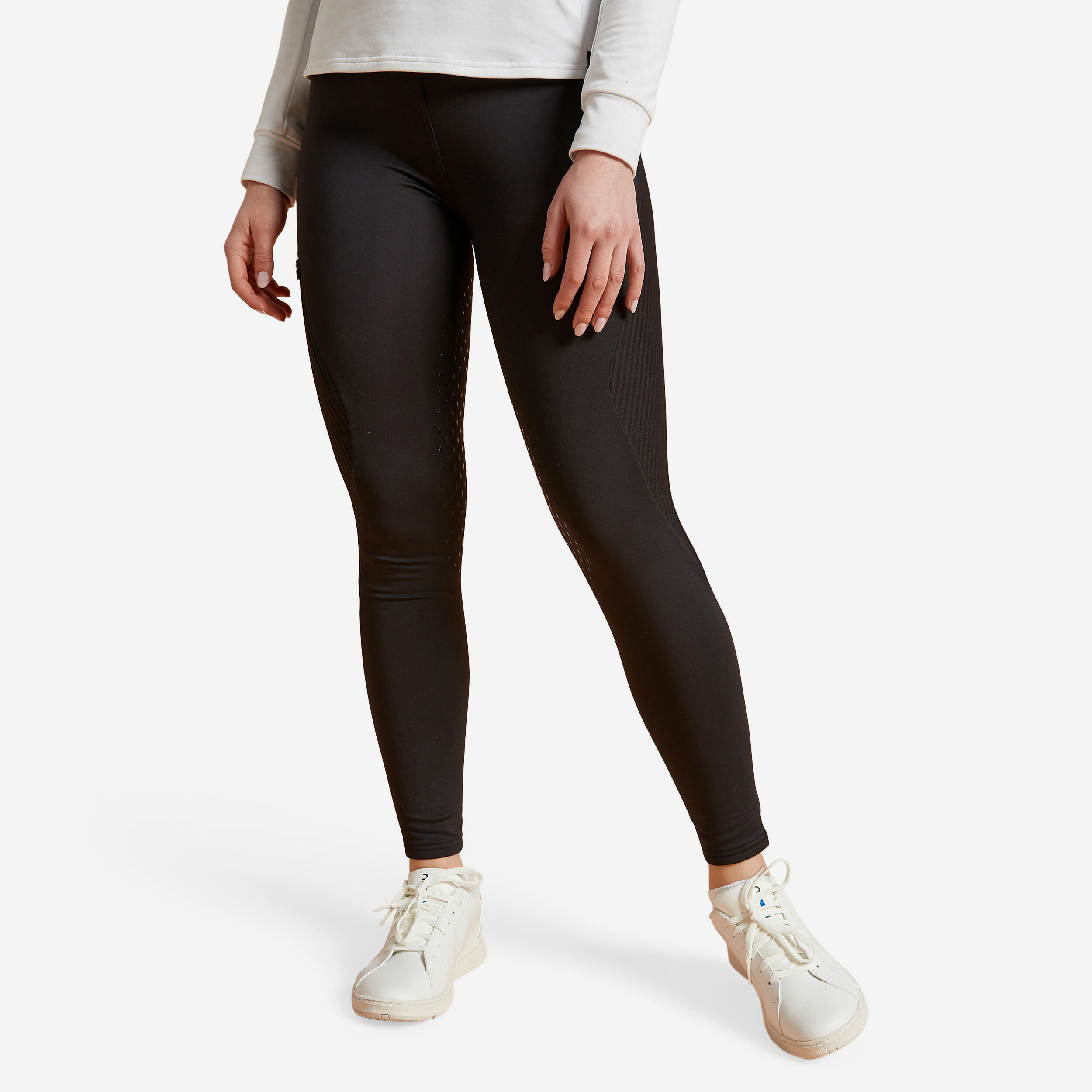 Fouganza - Legging Équitation Chaud Full Grip Femme - 500 Noir - Legging - Sport Equestre - Noir - 36 Xs - Decathlon