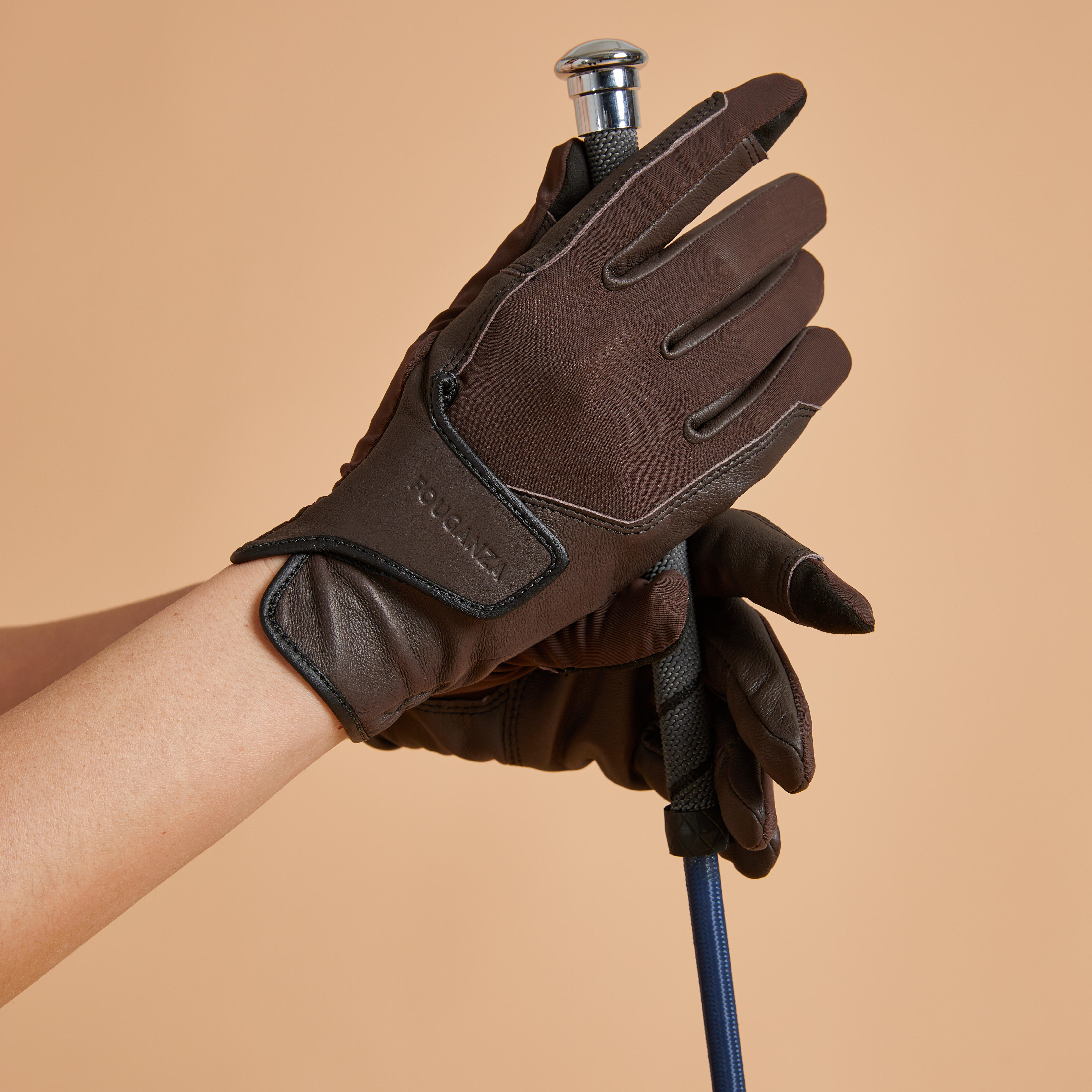Adult Horse Riding Gloves Classic - Caramel