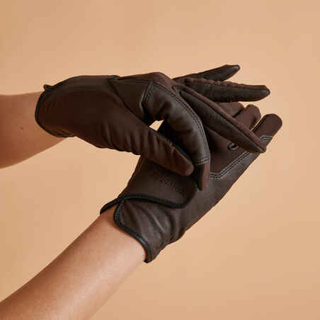 Adult Horse Riding Gloves Classic - Caramel