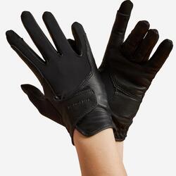 Guantes Piel Equitación Classic Adulto Negro