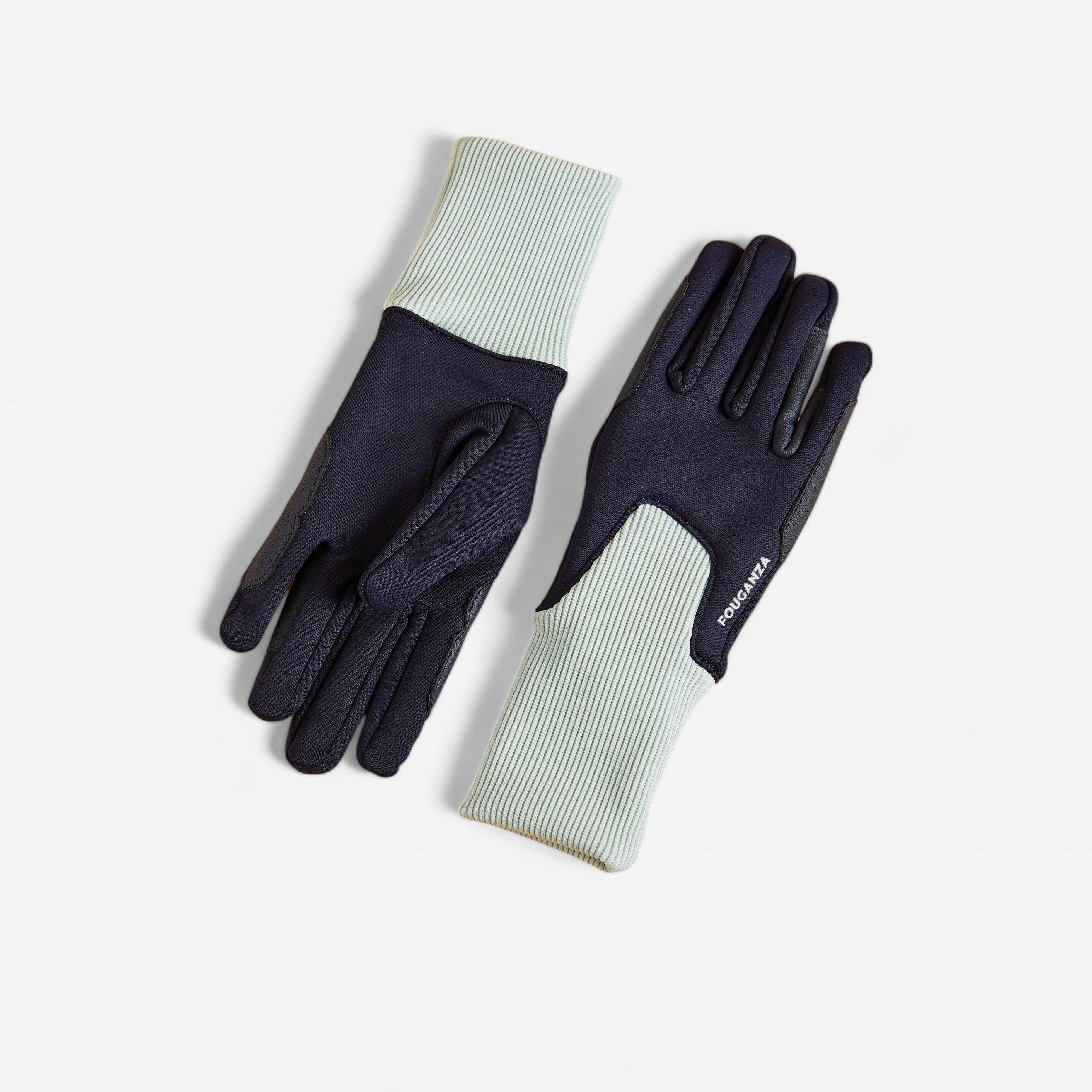 Warm children's riding gloves 140 Navy/Green