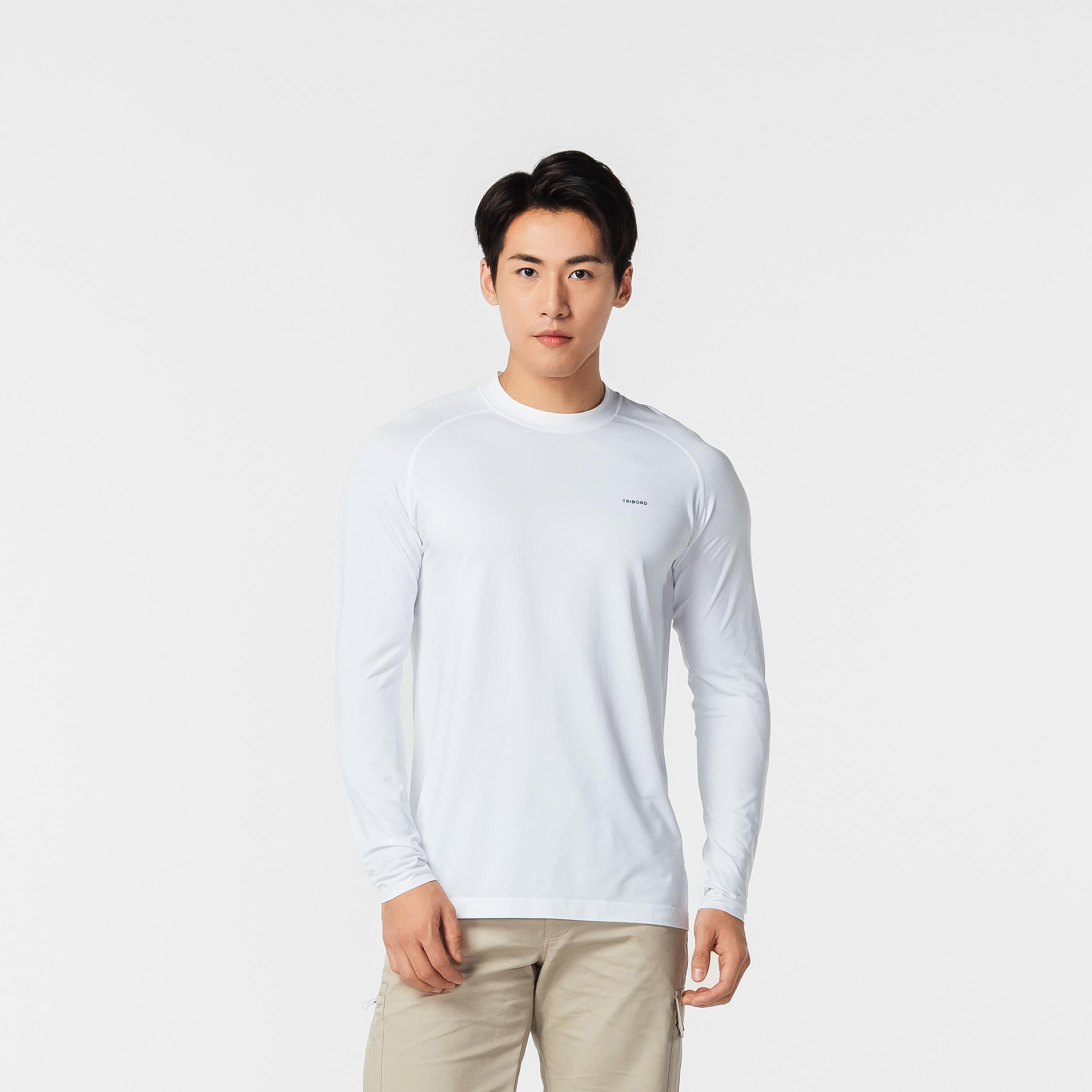 T-shirt voile anti-uv manches longues sailing 500 homme, blanc 6/20