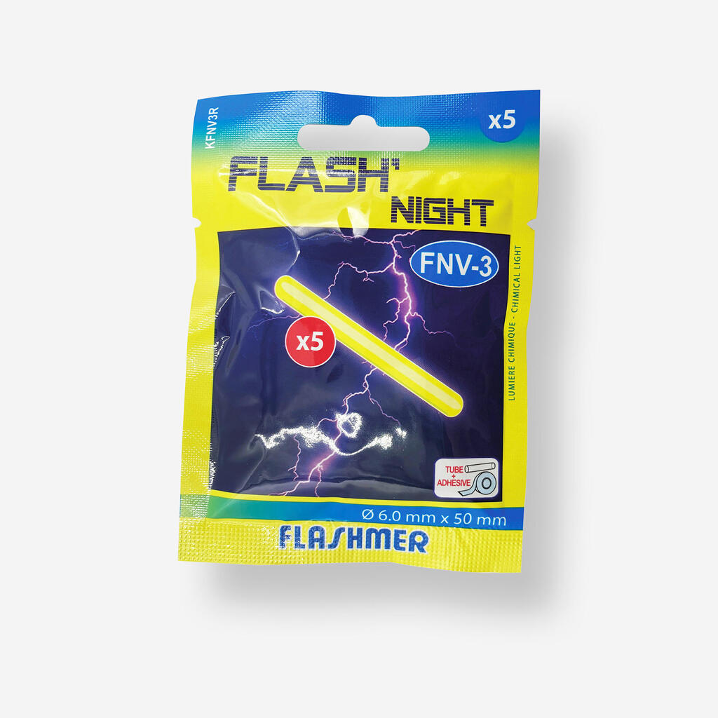 Svietiace tyčinky FNV-3 Flash Night T3 6,0 x 50 mm 5 ks