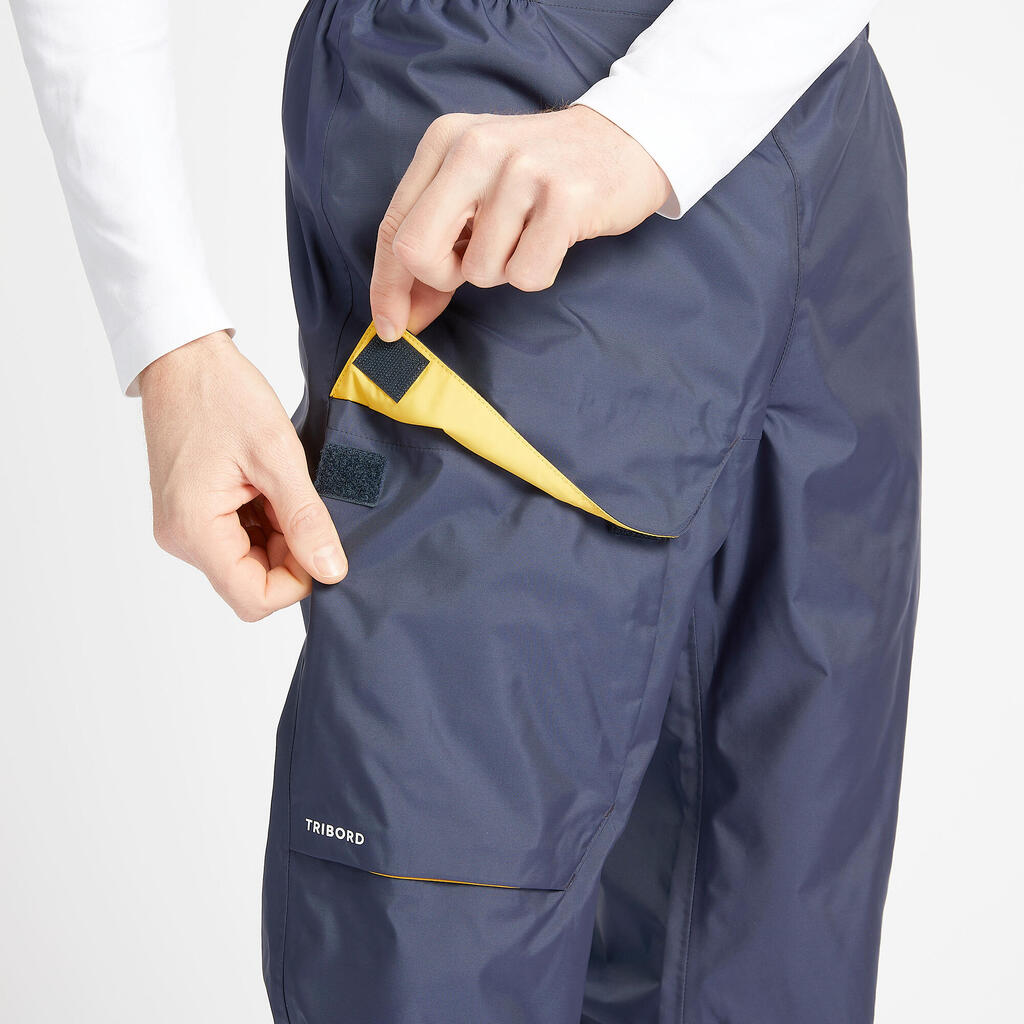 Cubrepantalón de vela impermeable azul marino para hombre Sailing 100