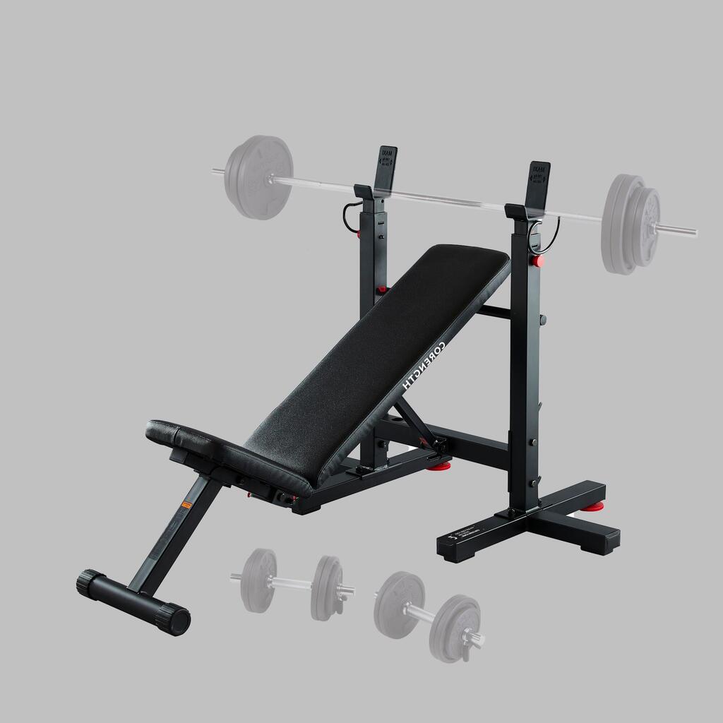 Banco de musculación para press de pecho plegable y reclinable