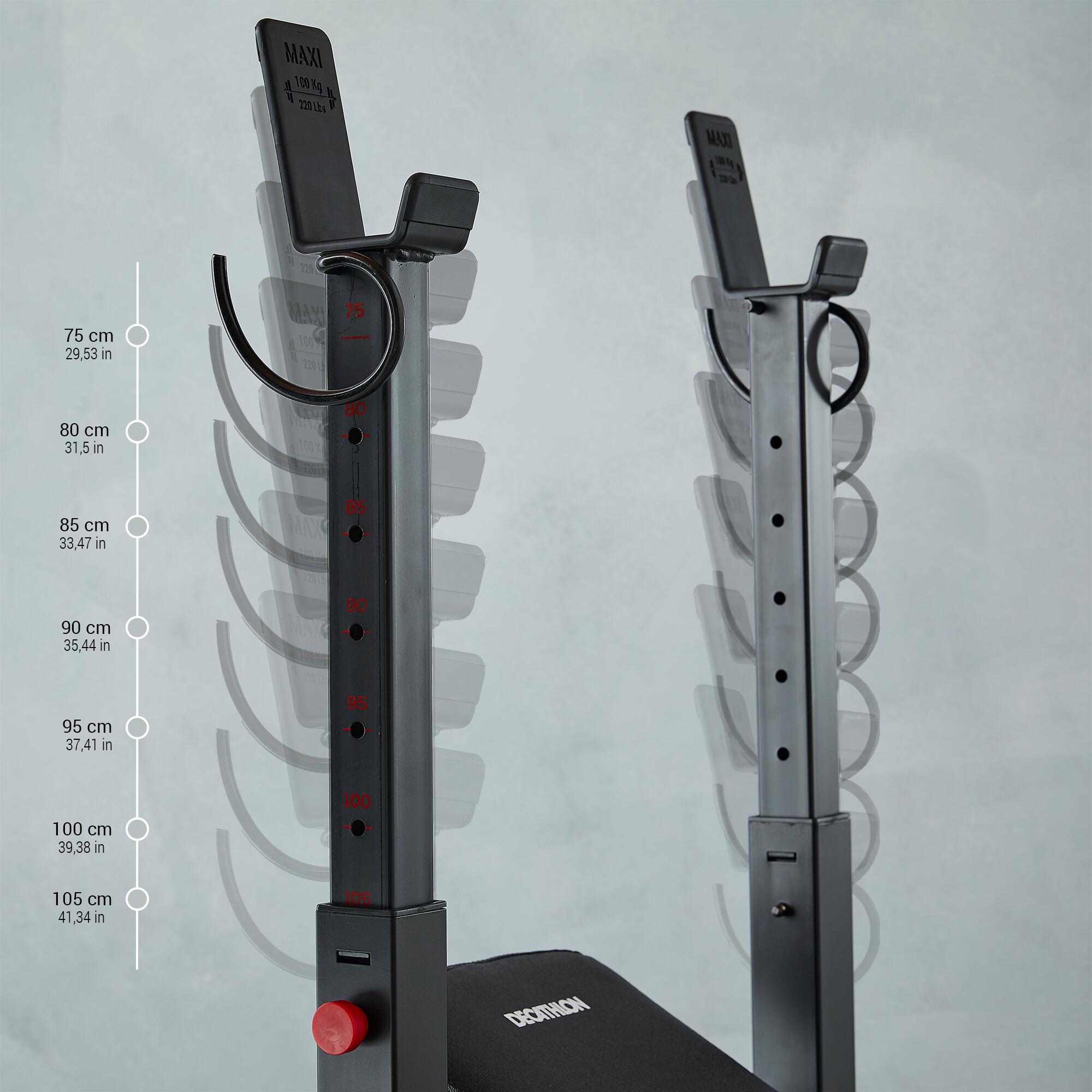 Tiltable Weights Bench with Collapsible Pegs Bench Press Fold