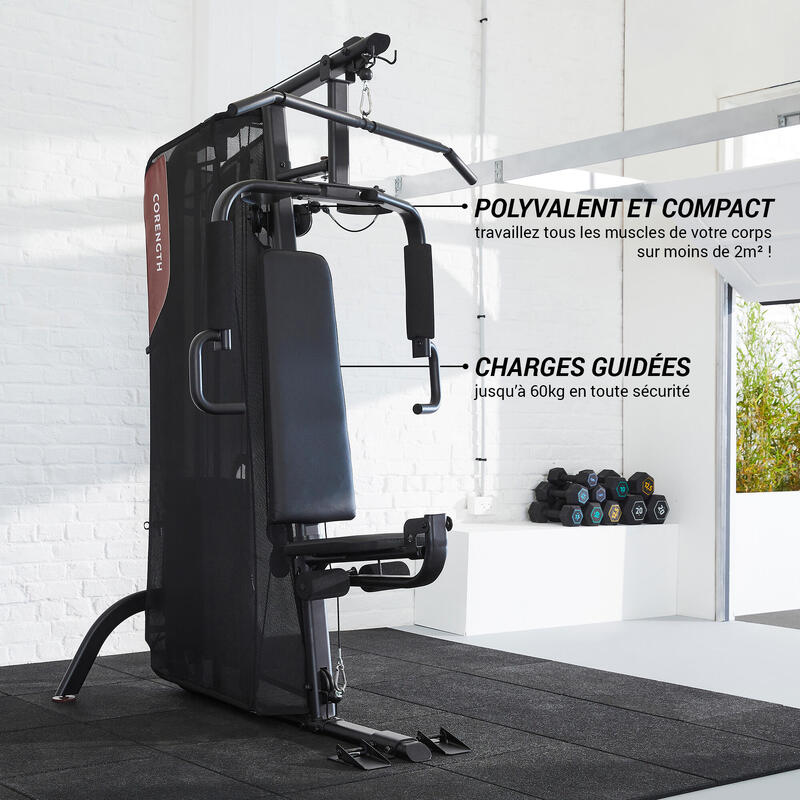 Machine musculation charge guidée compact - Home gym 900