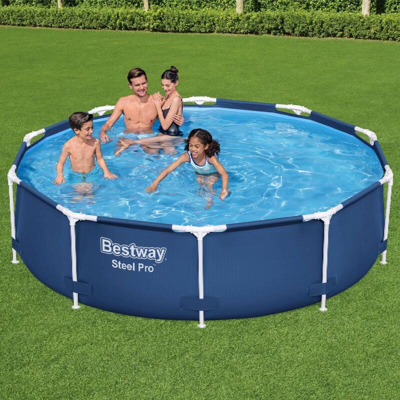 Piscina Steel Pro tubular circular 305x76cm + bomba e filtro