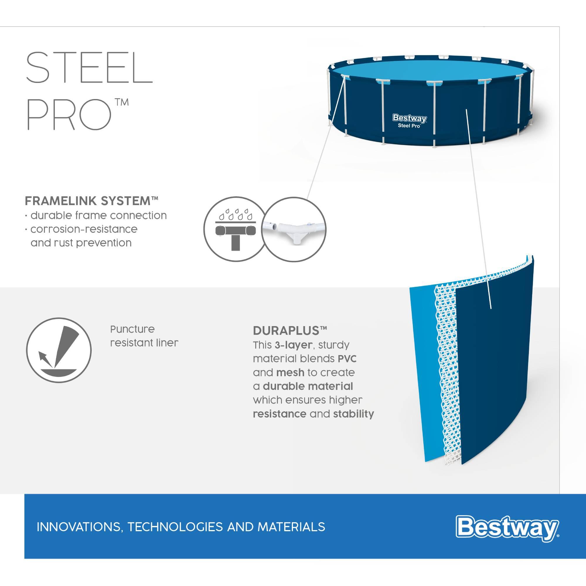 Piscina Steel Pro tubular circular 305x76cm + bomba e filtro 7/8