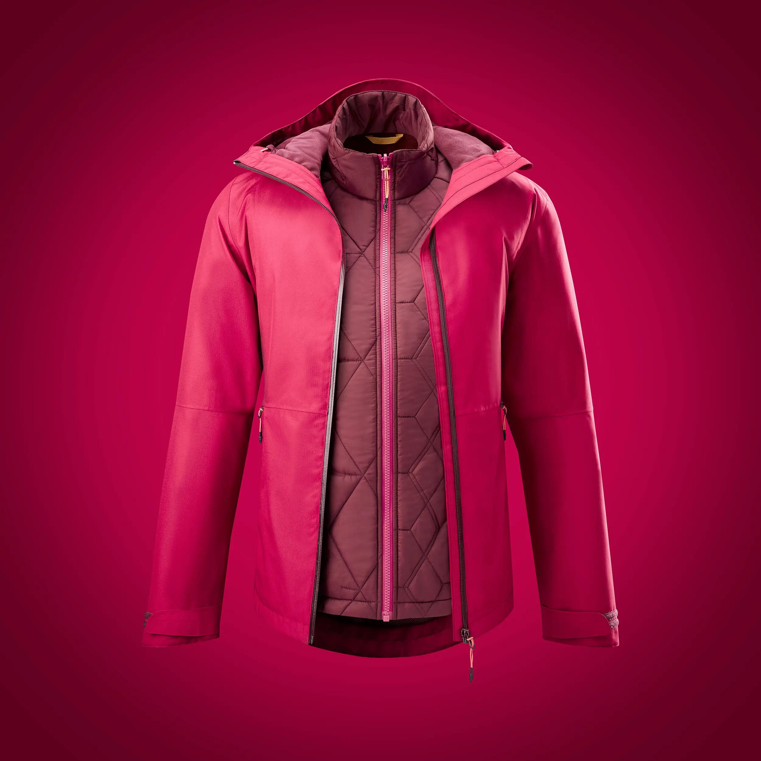 Chamarra de senderismo 3 en 1 impermeable hasta -10 °C para mujer SH500 26/33