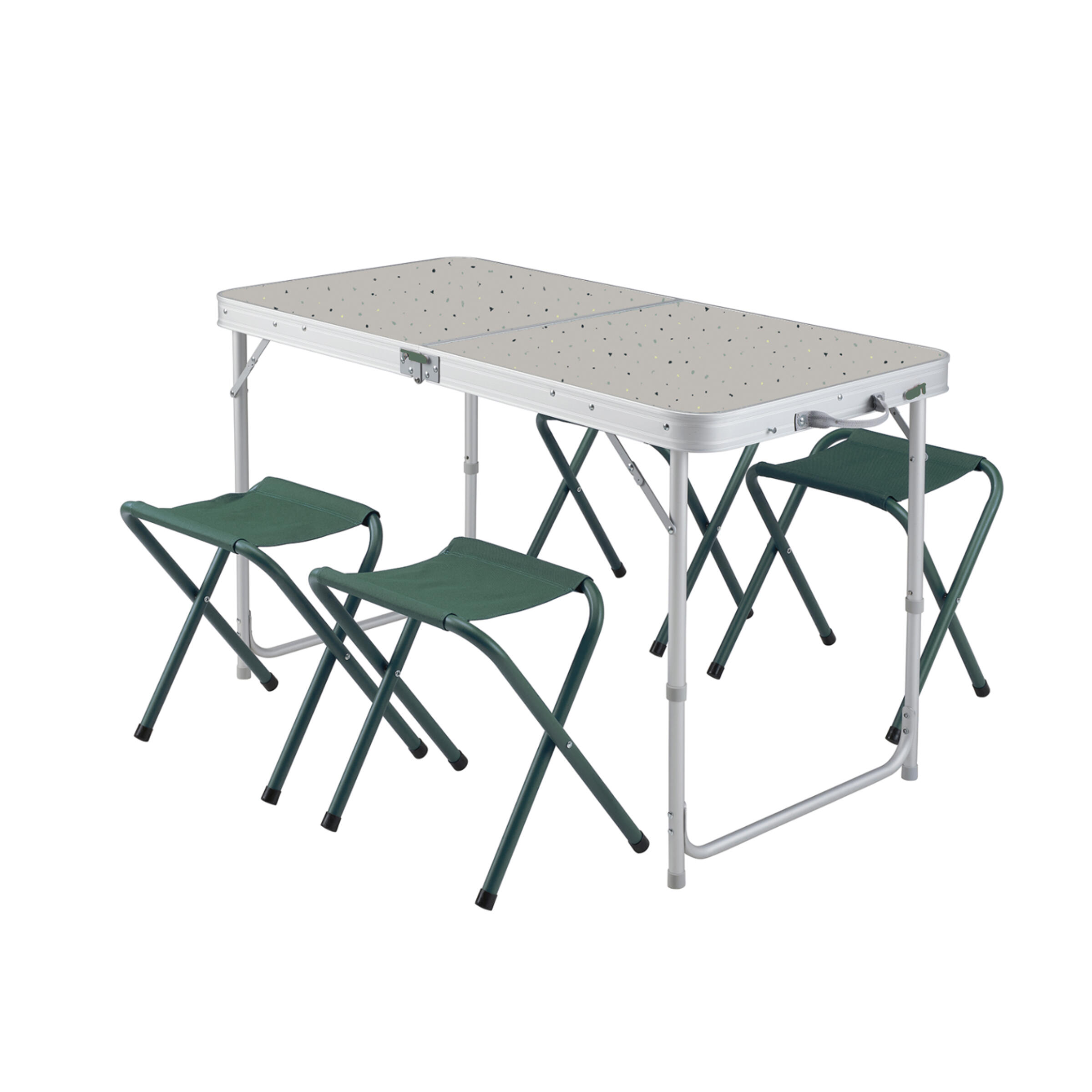 Table de camping pliante, 4 tabourets